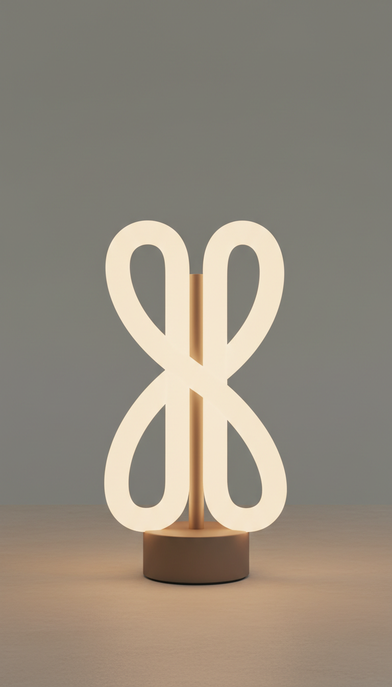 Sculptural LED Table Lamp With Frosted Glass